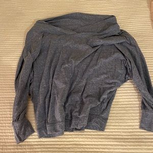 Off the shoulder blue heather free people long sleeve top.